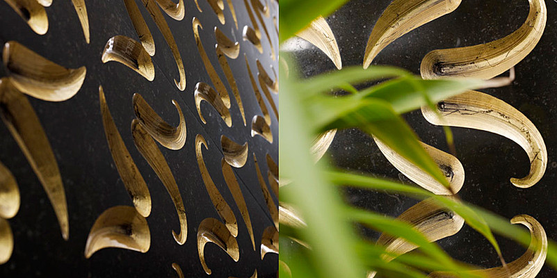 Dekorativt stykke, Effekt metal, Farve sort, Stil designer, Natursten, 60x60 cm, Overflade mat